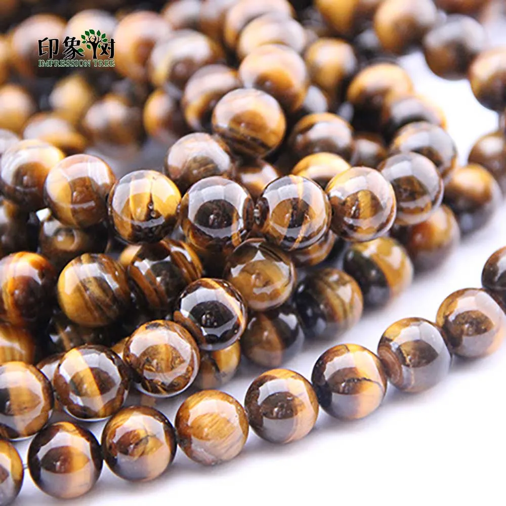 Perle Oeil De Tigre Perles Oeil De Tigre Naturelles 6mm - 63 Pièces - Bijoux DIY - Bracelet Collier Oeil De Tigre Homme