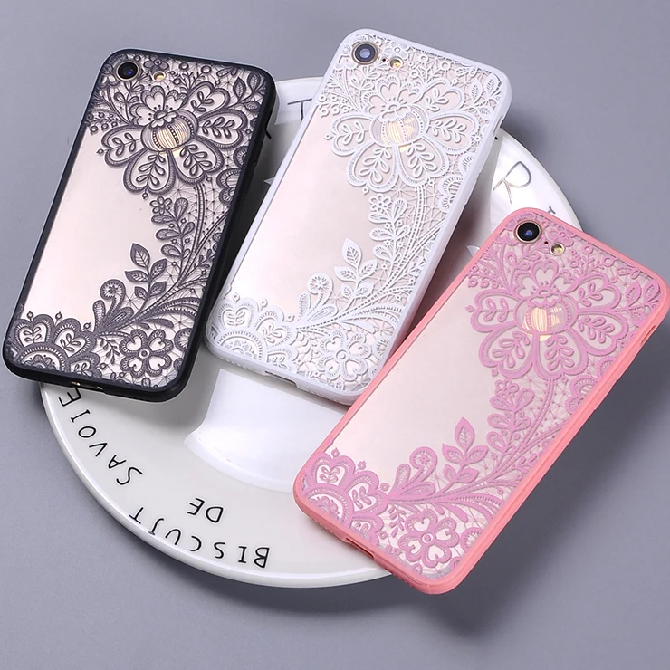 

Coque For iPhone 7 7Plus 6 6S 5 5S 8 8Plus X XS Max Sexy Lace Floral Leaves Vintage Pattern Soft Clear Cover Phone Cover Case