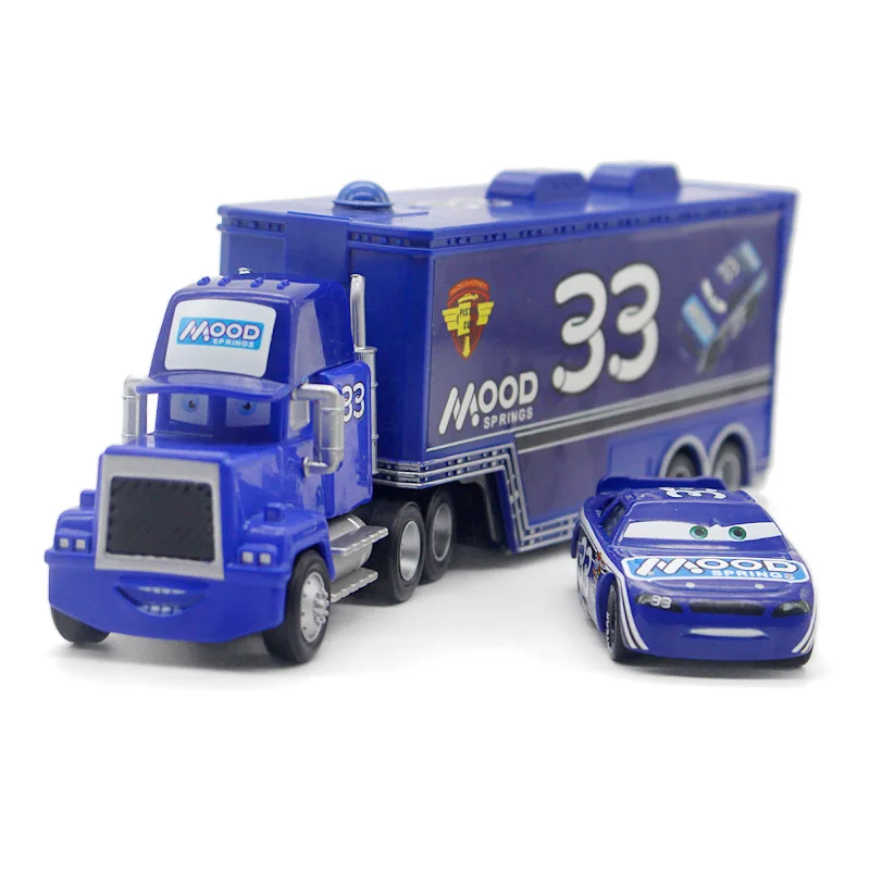 Disney Pixar машина 3 Lightning McQueenes металлическая Pixar машина s Jackson Storm Truck Cars Diecast 1:55 металлическая игрушка модель детских игрушек - Цвет: 33 truck with car