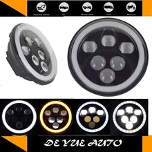 Цена акции стоимость 80 Вт светодио дный фар 7 дюймов с Здравствуйте луча ближнего h4 и h13 спереди обнаружения светодио дный свет " Круглый