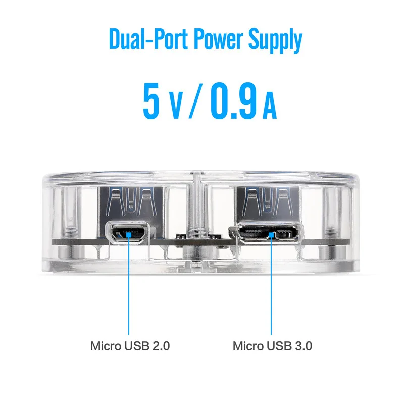 CHIPAL Прозрачный 5 Гбит/с USB 3,0 концентратор 4 порта разветвитель внешний Micro USB 2,0 3,0 блок питания для Windows Mac Linux ноутбук ПК