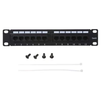 12 Cat6 / 12 Cat5e נמל RJ45 תיקון לוח UTP LAN Network Adapter כבל מחבר PC לחבר (5)