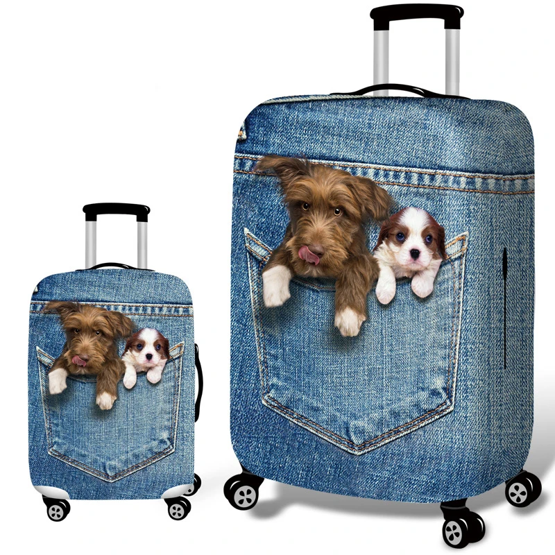 JULY'S SONG Luggage Cover Travel Suitcase Animal Prints Protector Suit 18-32''Suitcase Dog Cat Trolley Case Travel Accessories JULY'S SONG Luggage Cover Travel Suitcase Animal Prints Protector Suit 18-32''Suitcase Dog Cat Trolley Case Travel Accessories
