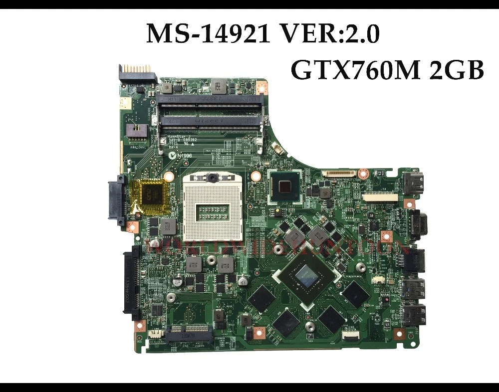 High quality MS 14921 VER:2.0 for MSI GE40 CR42 Laptop Motherboard PGA947  DDR3 GTX760M 2GB DDR5 100% Fully Tested|Motherboards| - AliExpress