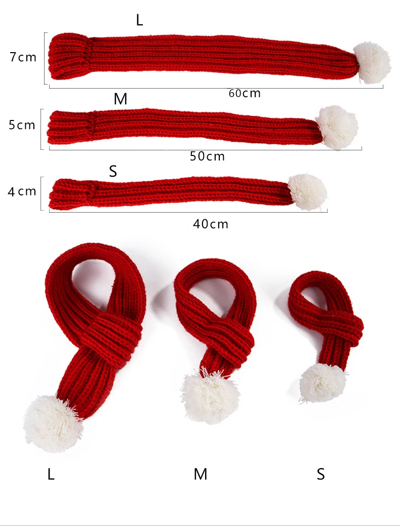 Pet Knitted Scarf Accessories Lovely Dog Cat Poodle Kitty Christmas Ornaments Creative Collar Knitted Fabrics Short Plush S M L (2)