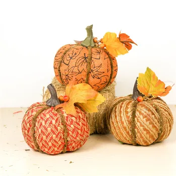 

5.5" Pumpkin Line&Foam Artical Decos for home Wedding Fall Accessory Village Festival Rustic Christmas Craft Pumpkins