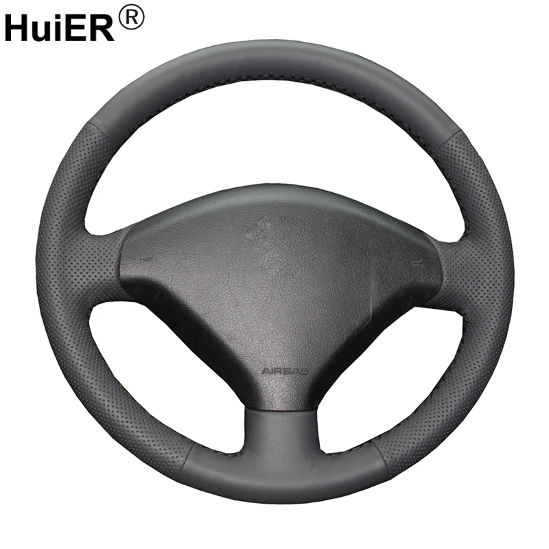 HuiER ручная швейная крышка рулевого колеса автомобиля износостойкая из черной