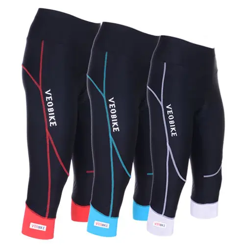 Cycling Women Ladies 3/4 Three Quarter Legging Shorts Padded Tights