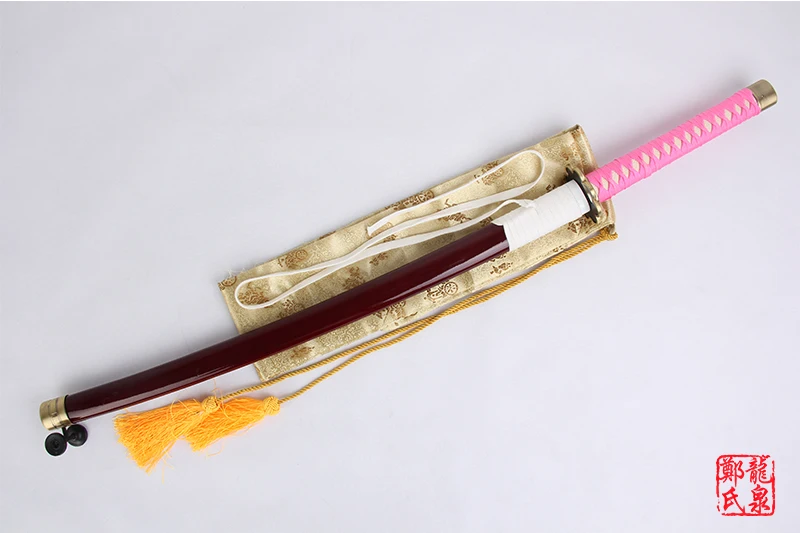 Косплей мечи для Bleach Аниме Kusajishi Yachiru меч катана настоящая Сталь Розовый углеродистая сталь деревянная оболочка не острые