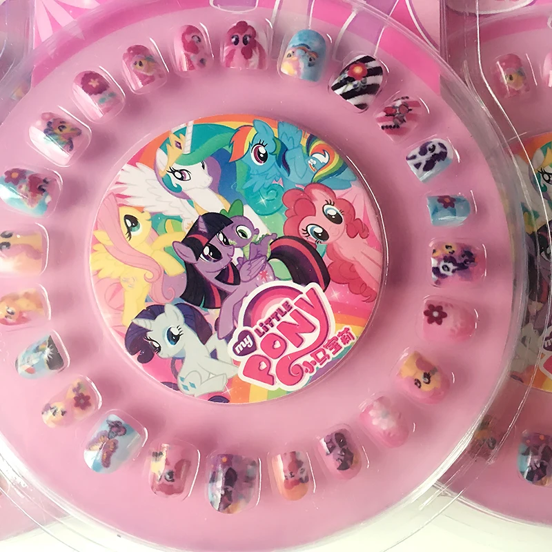 Fashion Hot 1 set 24pcs My Little Pony Carton Fake Nail 