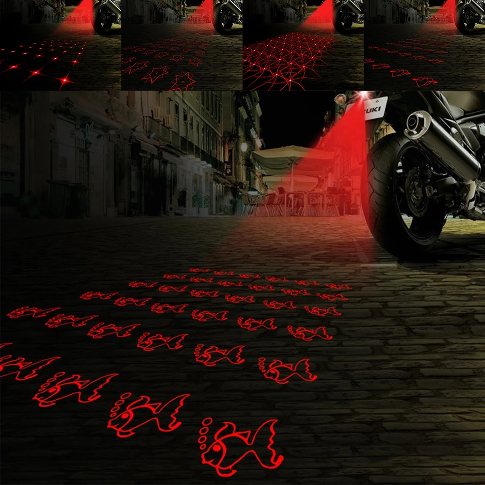

Motorcycle Auto Anti-collision Laser Taillight Fog Lamp Car Anti-fog Parking Stop Tail Brake Car LED Warning Light Car styling
