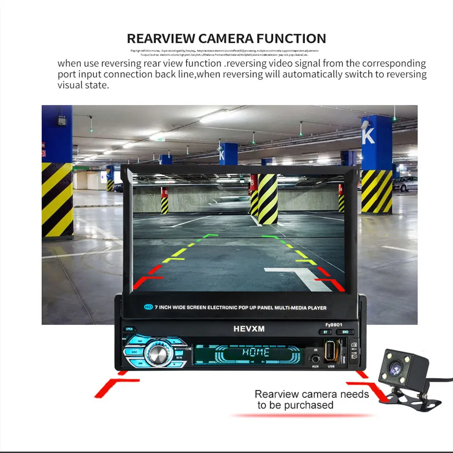Top KANOR 1 din car dvd player gps navigation cd mp3 mp5 usb sd Bluetooth 1DIN Telescopic structure screen Car Multimedia Player 12