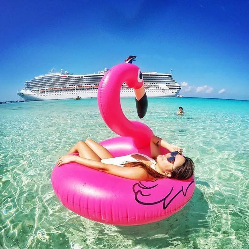 Гигантский надувной фламинго Единорог плавательный бассейн плавает кольца плавающий стул надувная кровать для пляжа бассейн вечерние водные виды спорта - Цвет: Flamingo