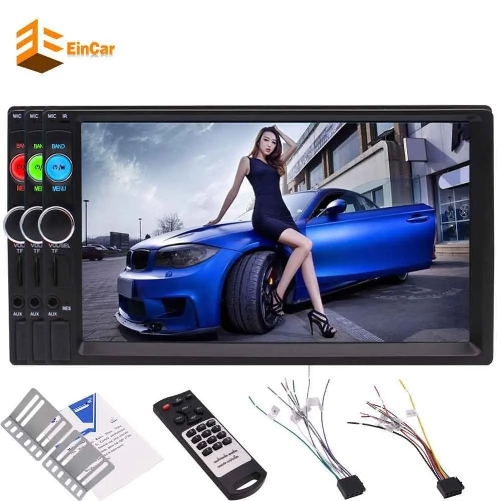 

2 Din In Dash Capacitive Touch Screen Car headunit Stereo 7 Inch FM Radio TFT Car Kit Bluetooth Car Video USB/TF AV input MP5