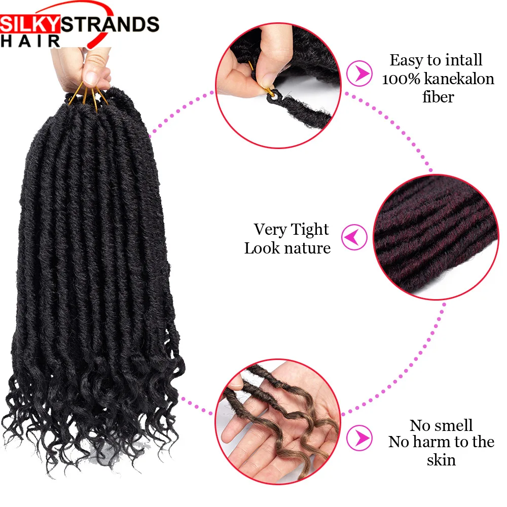 Мягкие Faux locs Curly синтетические косички для наращивания волос наращивание крючком