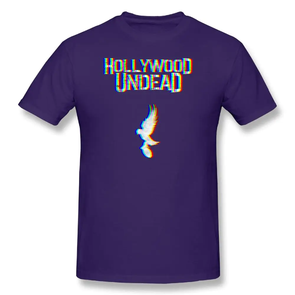Футболка с принтом «Голливуд немертвец», забавная футболка с круглым вырезом, летняя повседневная Хлопковая мужская футболка с коротким рукавом, футболка с музыкальной тематикой - Цвет: purple