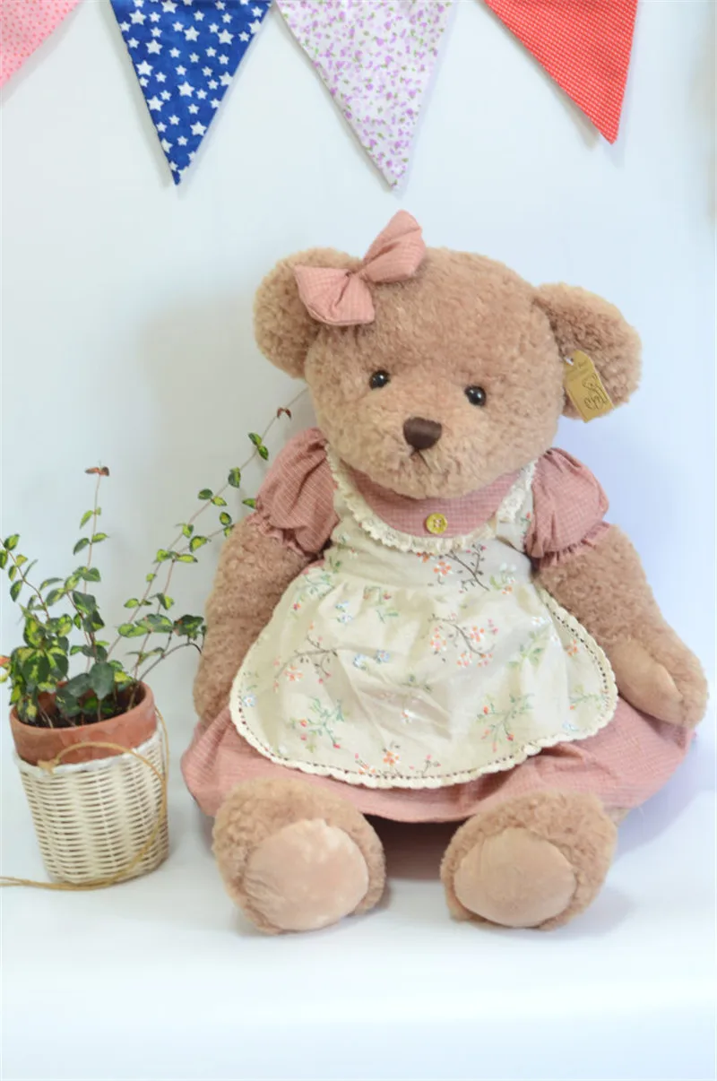 High Quality Teddy Bear Push Toys Boy Girl Bear in Skirt clothes Stuffed Dolls Kids Girlfriend Valentine's Day Gift 4565cm (4)