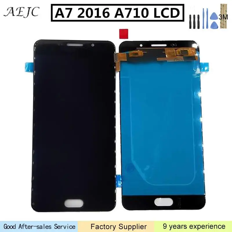 

Change OLED For SAMSUNG A7 2016 A710 LCD Display Touch Screen Digitizer Assembly Replacement For SAMSUNG A7100 A710F A710M LCD
