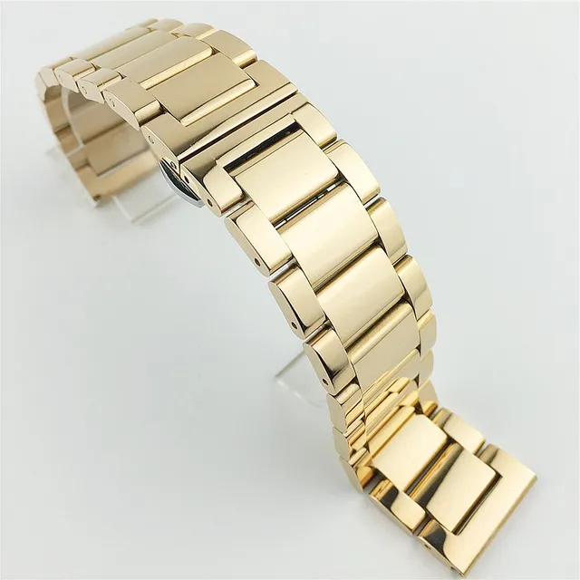 Fibbia Da Uomo Squisita Cinturino In Acciaio Inox Farfalla Deployment Chiusura 12 14 16 18mm 20mm 22mm 24mm 26mm ACC-Shaped Bracelet Bracelet Bracciale In Metallo Cinturino In Metallo Facile Da Indoss - Foto 2