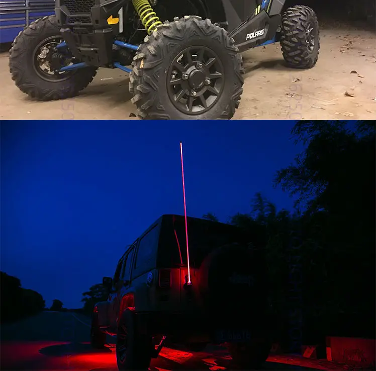 Led Safety Flag Light Sand Dunes Fiber Optic Light Warning Sand Flag Lights Led Antenna with Quick Mount for ATV UTV Truck Cars Outdoors (11)