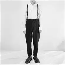 27-44 Плюс Размер Мужская одежда повседневные брюки комбинезоны hairstylist костюмы нагрудник брюки для певцов в ночном клубе сценические костюмы