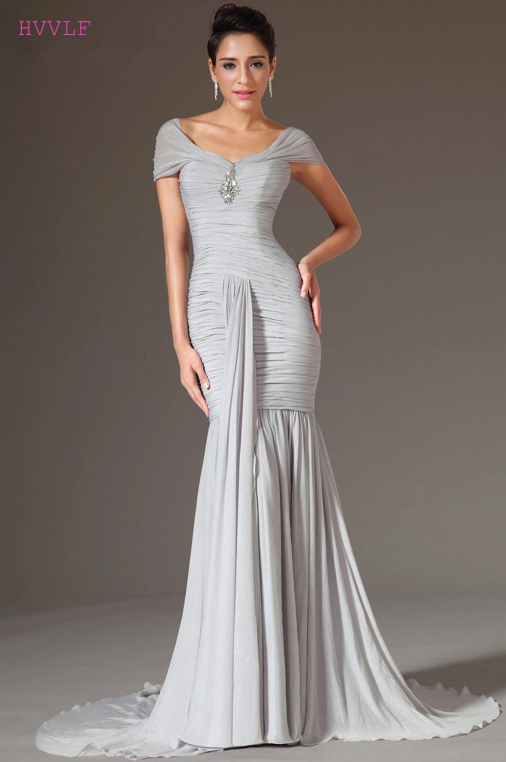 white silver evening gowns