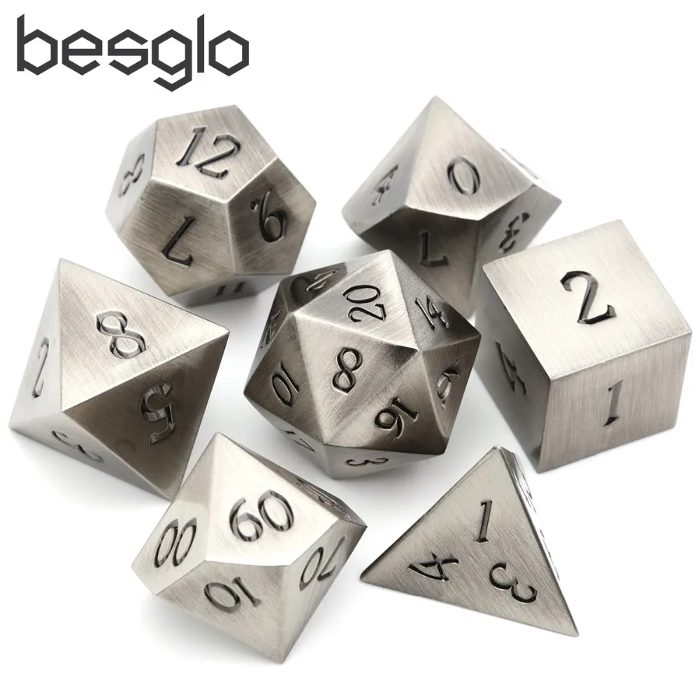 Tanie Klasyczne Battleworn srebrny w czarny dla RPG Dungeons and Dragons D D matematyka nauczania D4 D6 D8 D10 D12 D20 worek kości obejmują
