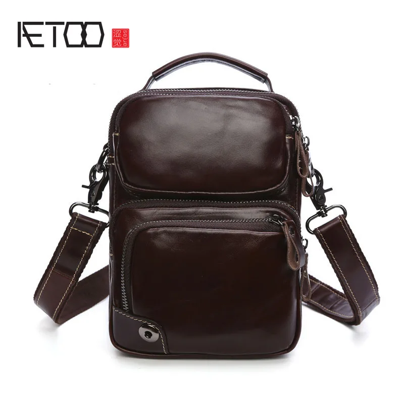 

AETOO Office casual fashion male package multifunctional fashion short paragraph fashion male package black fashion male bag