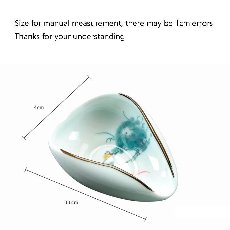 Красивые чайные ложки из Celadon, Цзиндэчжэнь, ручная роспись, лотос, чайная посуда, аксессуары, керамические чайные листья, лопата для чайной церемонии, украшения