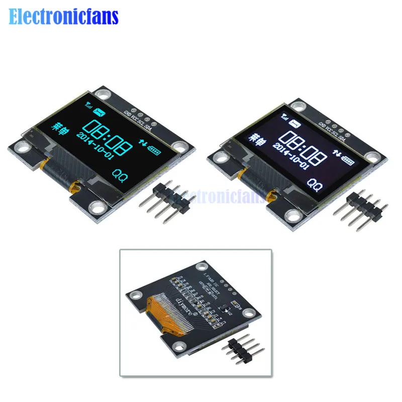 4PIN 1," 1,3 дюймов IIC IEC серийный 128x64 SSH1106 OLED ЖК-дисплей белый/синий экран модуль для Arduino 12864 плата с ЖК-экраном