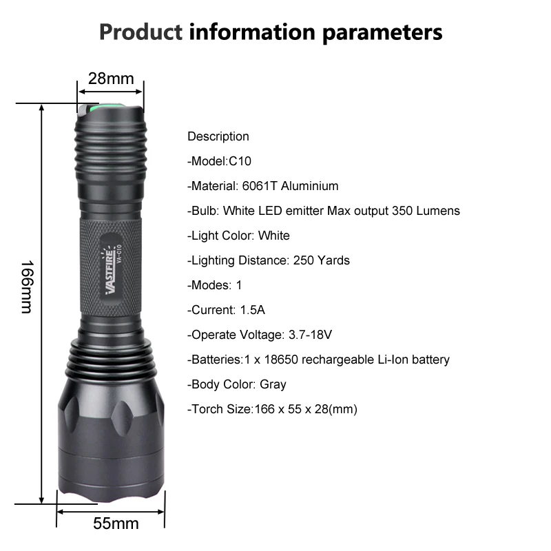 XPL-V6 белый 10000лм C10 серый фонарик Тактический охотничье оружие фонарь для ружья+ крепление для винтовки+ 18650+ зарядное устройство USB+ пульт дистанционного управления+ коробка