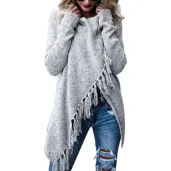 Толстые теплые зимние свитера, пончо Для женщин трикотажный пуловер женский джемпер трикотажные пуловеры нерегулярные Дамы Платки Топы