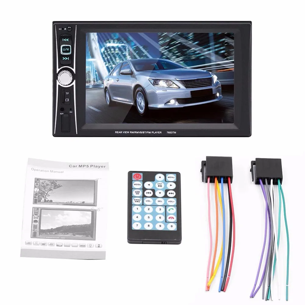 

Autoradio 2Din LCD Touch Screen MP5 Multimedia Player Support GPS Reverse Image Bluetooth Handsfree FM UDisk Card Play Car Audio
