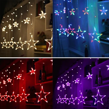 

Starlight LED Lamp String Christmas Lamp Decor Festival Curtain Lamp Wedding Party Neon Rainbow Lamp Fairy Flash Star Curtain