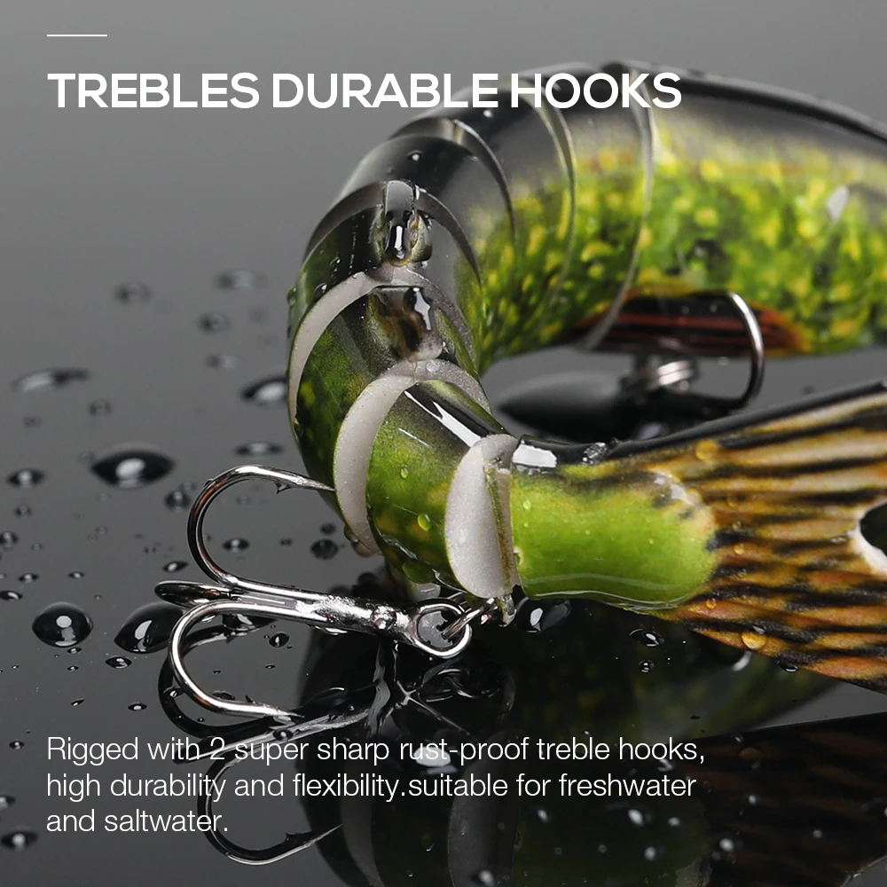 TREHOOK Multi-Jointed Pike Fishing Lure 6