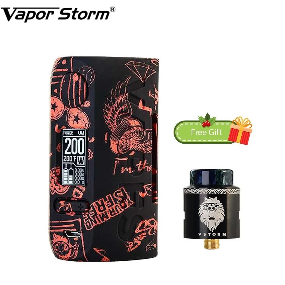 

Free Gift! 200W Vapor Storm Storm230 TC Box MOD with Lion RDA Vapor Storm Puma Power By Dual 18650 Battery Vape Mod Vs Thor Mod