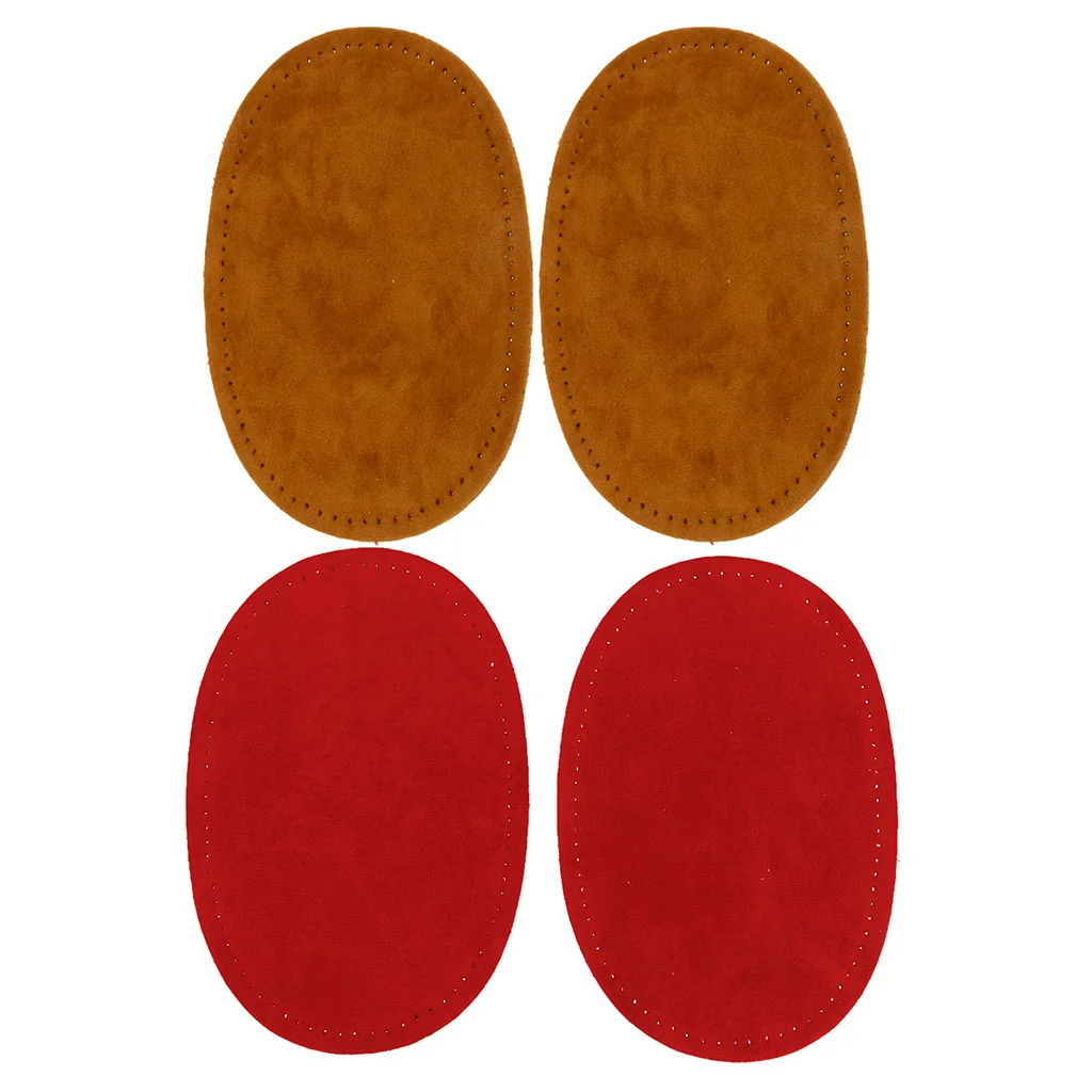 2 Pairs Sew On Oval Elbow/Knee Patches Jeans Repair Craft Sewing Applique Clothing Accessories 14 x 9cm