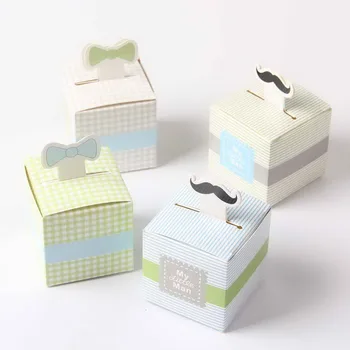 

"My Little Man" Moustache Wedding Party Favor Boxes Candy Boxes For Party 50pcs