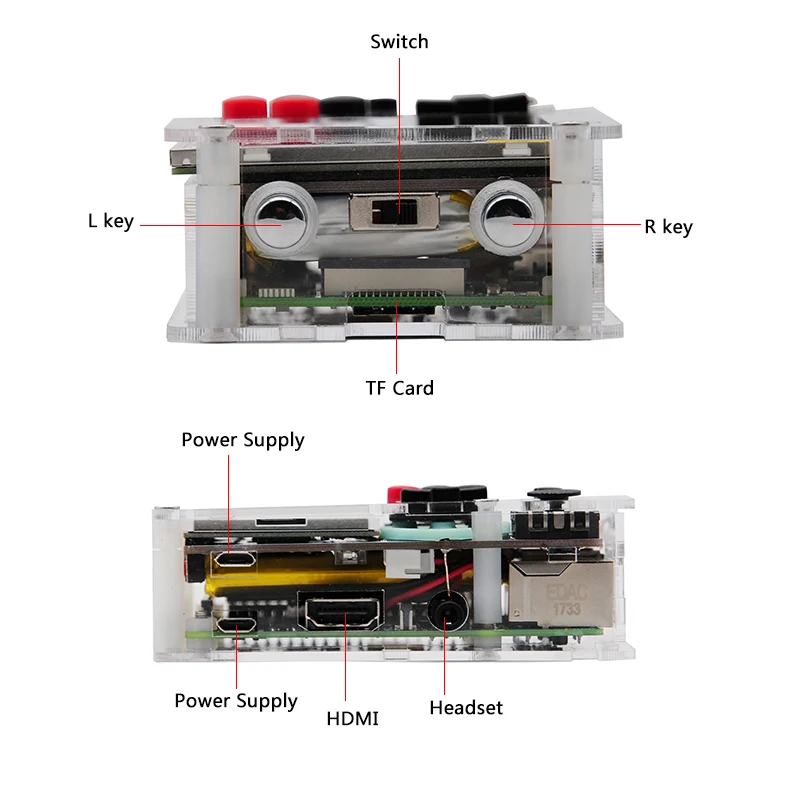 Новая мини-игровая консоль DIY 2,2 дюймов HD ЖК-экран Raspberry Pi 3B+/3B Ручной игровой плеер встроенный более 10000 ретро-игр