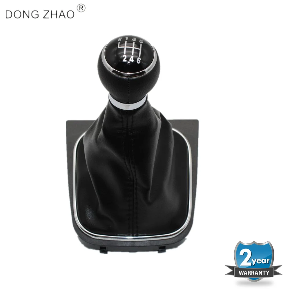 

For VW Jetta 5 A5 MK5 GLI 2006 2007 2008 2009 2010 2011 Car-Stying 6 Speed Car Gear Stick Level Shift Knob With Leather Boot