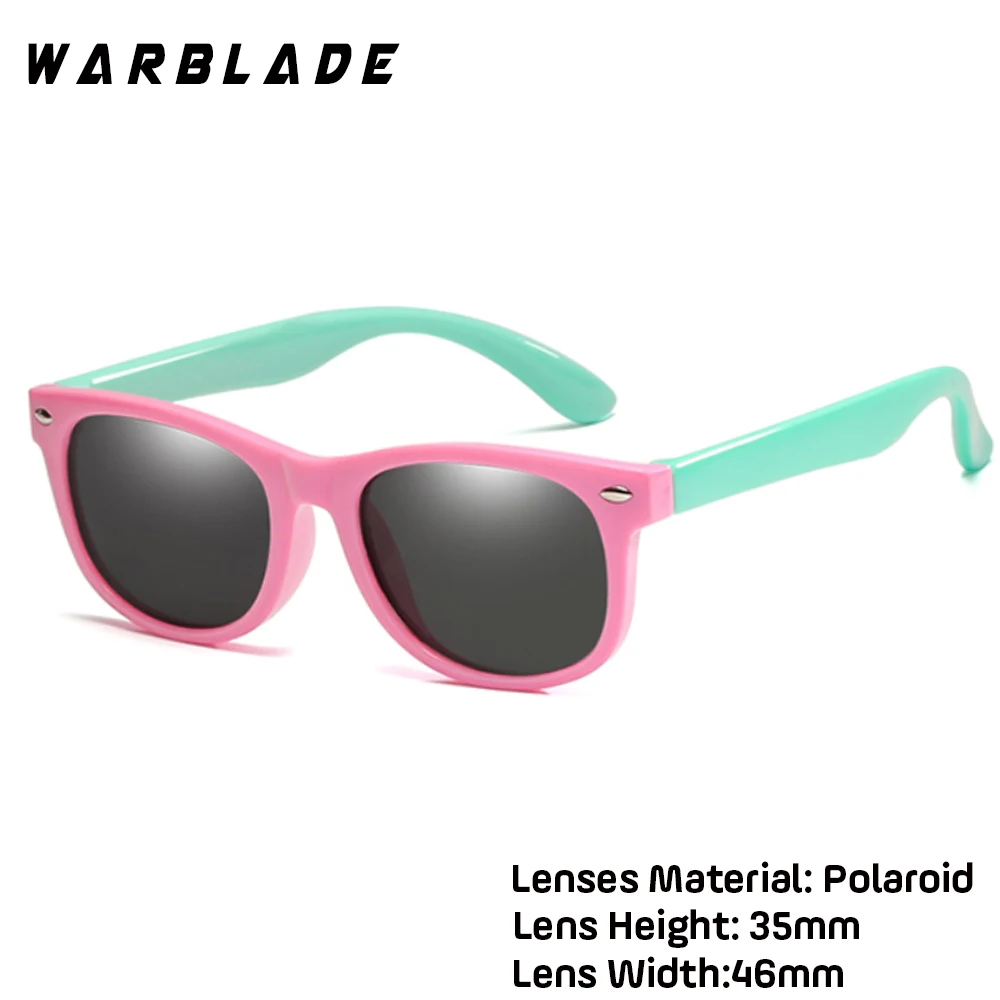 WarBlade Mirror Kids Sunglasses TR90 Boys Girls Polarized Silicone Safety Sun Glasses Gift For Children Baby UV400 Gafas