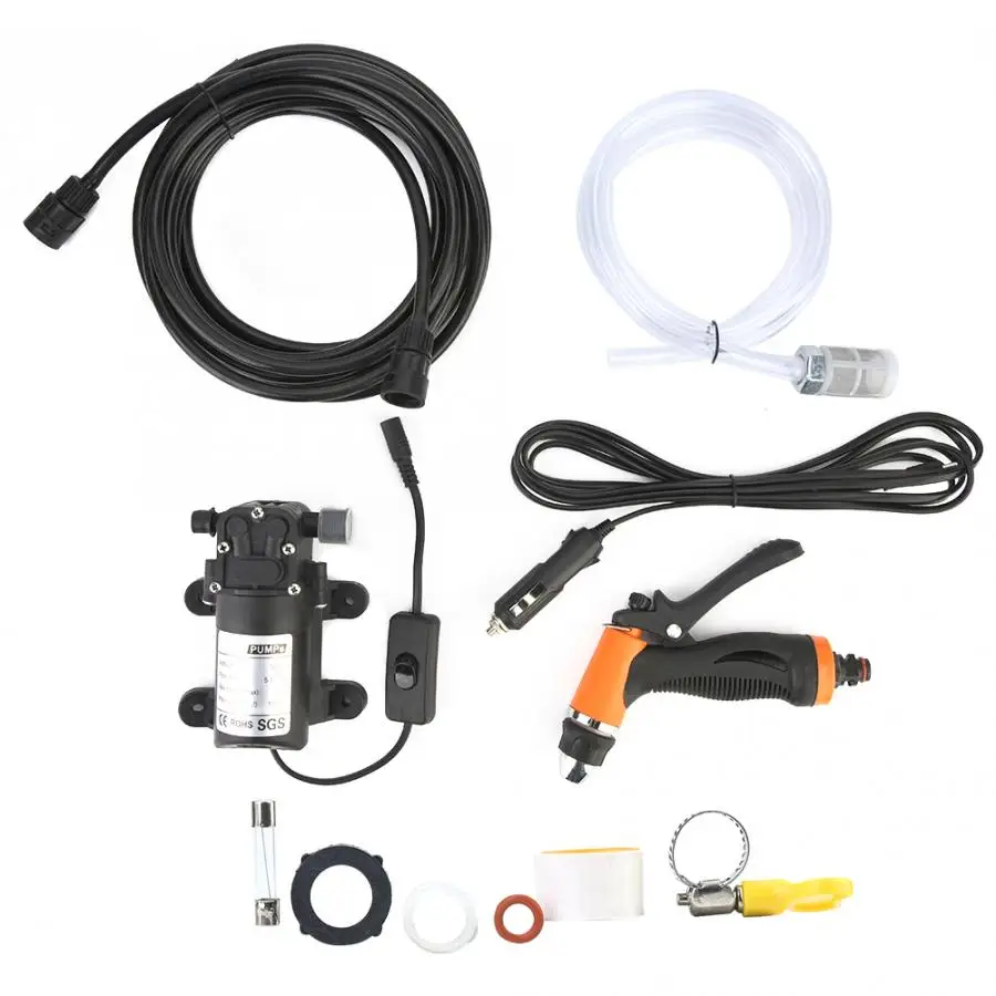 

New Design 12V Electrical Car Wash Pump Cleaning Gun Washing Kit With 6 meters Spray Water Pipe