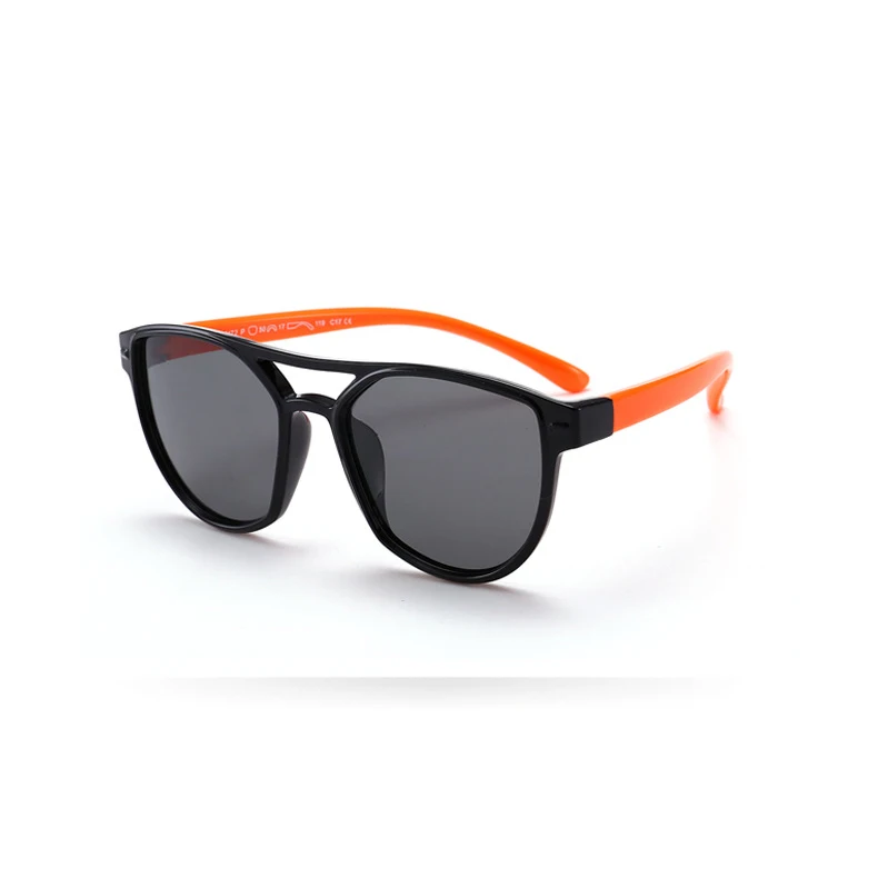 Psacss/Новые Модные поляризованные солнцезащитные очки для детей, девочек и мальчиков, винтажные брендовые силиконовые солнцезащитные очки с круглой оправой для детей, Gafas Infantil - Цвет линз: ATBK8172-5