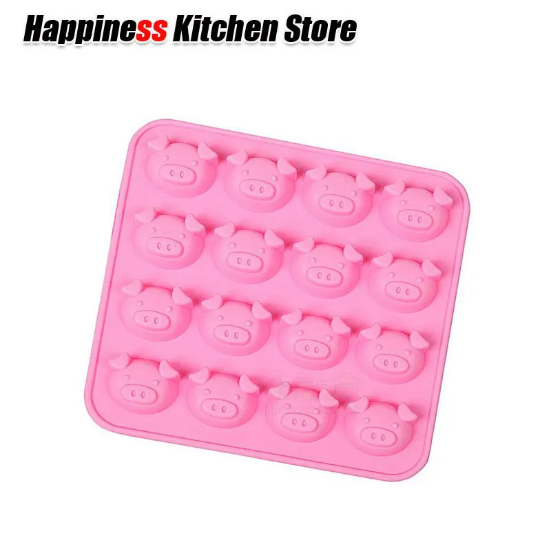

Non-stick 16 Pigs Chocolate Mold Cake Mould DIY Gift Silicone Mold For Family Day Baking Tools
