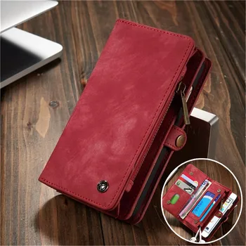 

Leather Cases for iphone X 8 7 6 6S Plus Fashion Flip Zipper Wallet Cover Case for Samsung Gaalxy Note 8 S9 S8 Plus S7 Edge