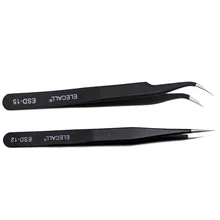 ESD 12 ESD15 комбинация антистатические устойчивы к коррозии для электрического обслуживания 2 шт. кривые прямые пинцеты