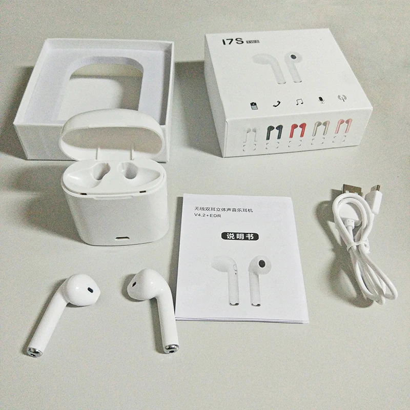 WPAIER I7S TWS Bluetooth Earphones Portable Wireless mini Headphones With Charging Box mini bluetooth headsets Universal type I7
