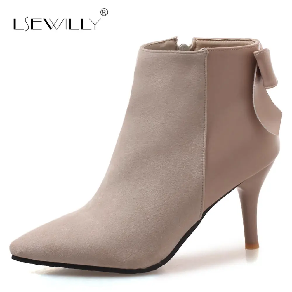 pointed toe high heel ankle boots