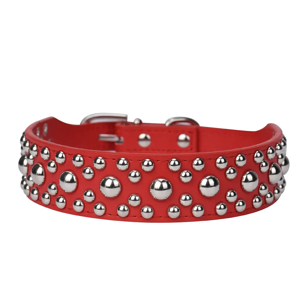 Pet Shop Dog Accessorios Adjustable Leather collars Rivet Mushroom Studded Stylish and fashion appearance collar correa perro@22