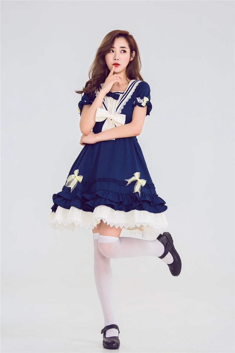 Милая одежда для косплея в стиле Лолиты в морском стиле, аниме, Кукольное платье принцессы, одежда для девочек Kawaii, японский стиль